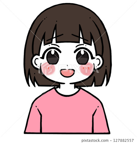 一個害羞的女孩的插圖 一個害羞的女孩的插圖 127882557