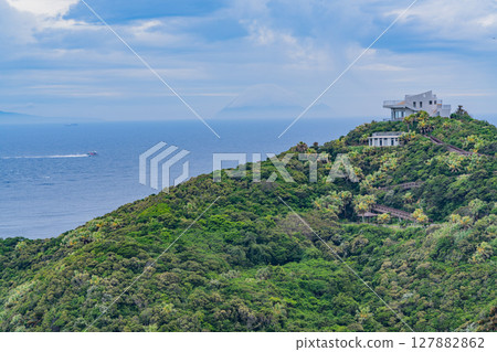 (Kagoshima Prefecture) Cape Sata, Lighthouse and Ships Offshore 127882862