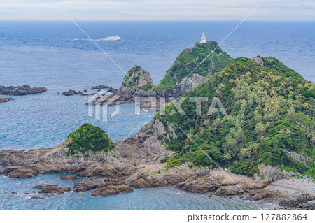 （鹿兒島縣）佐多岬、燈塔及離岸船隻 127882864