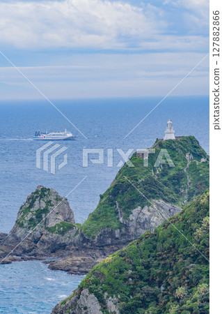 (Kagoshima Prefecture) Cape Sata, Lighthouse and Ships Offshore 127882866