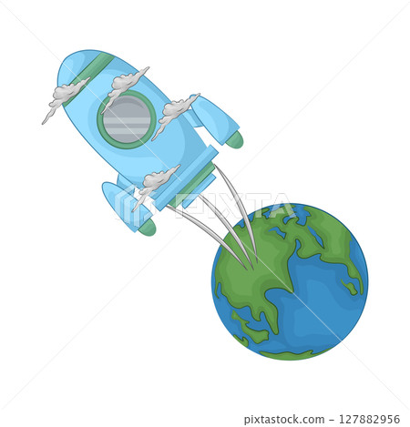 Illustration of rocket 127882956