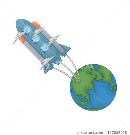 Illustration of rocket 127882958