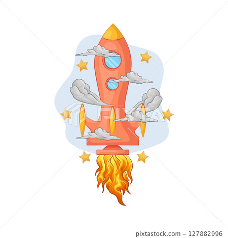 Illustration of rocket 127882996