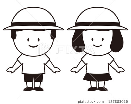 Illustration of a child wearing summer clothes 3 Illustration of a child wearing summer clothes 3 127883016