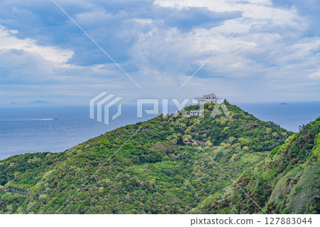 (Kagoshima Prefecture) Cape Sata Observatory and Ships Offshore 127883044