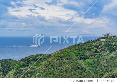 (Kagoshima Prefecture) Cape Sata Observatory and Ships Offshore (Kagoshima Prefecture) Cape Sata Observatory and Ships Offshore 127883048