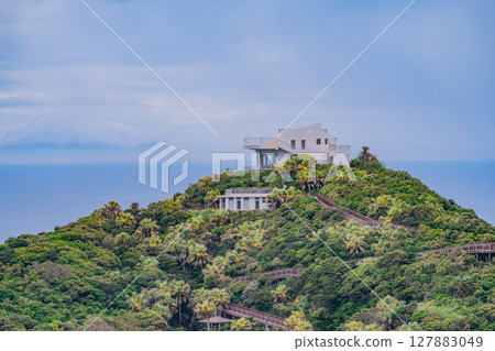 (Kagoshima Prefecture) Cape Sata Observatory and Ships Offshore 127883049