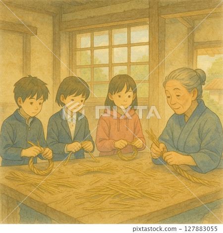 祖先與孫輩的手工藝體驗｜從草工藝歷史中汲取的日本手工藝智慧｜祖先與子孫的草編體驗 127883055
