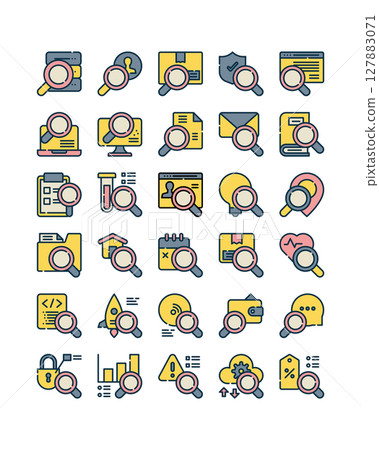 search finding filled outline icon set 127883071