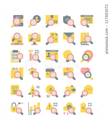 search finding flat icon set 127883072