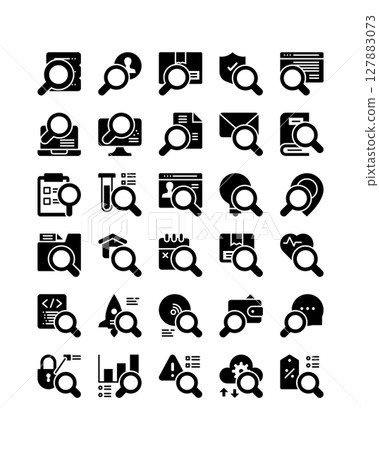 search finding solid icon set 127883073