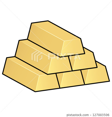 Illustration of gold bullion 127883506