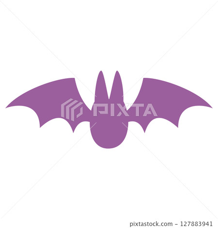 簡單可愛的紫色蝙蝠插畫 簡單可愛的紫色蝙蝠插畫 127883941