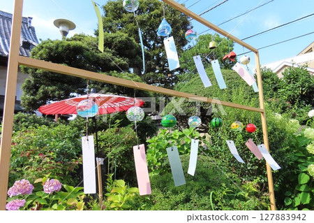 【夏日風景】夏日的寺廟神社與風鈴④ 【夏日風景】夏日的寺廟神社與風鈴④ 127883942