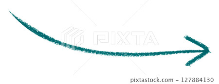 Green arrow symbol colored pencil isolated on transparent background 127884130