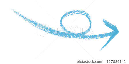 Light blue arrow symbol colored pencil isolated on transparent background 127884141