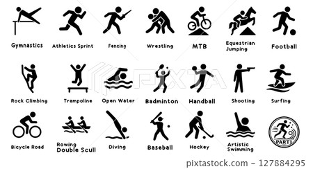 Summer Sports Pictogram Set PART1, Summer Sports Pictogram Set 127884295