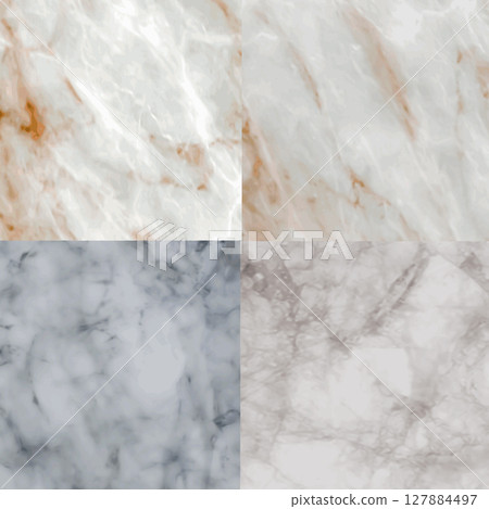 Set of Four Light Marble Textures in White, Gray, and Beige - Vector 127884497