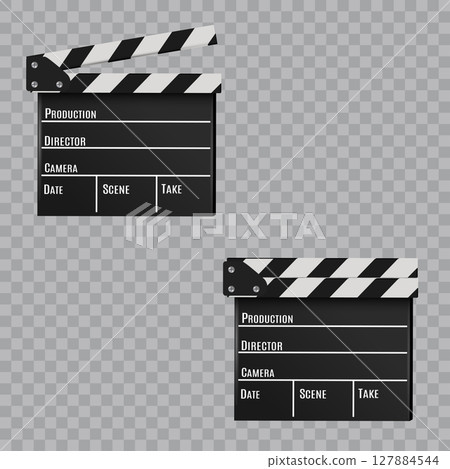 Cinema Clapper Board Director's Tool for Movie Making .Vector Cinema Clapper Board Director's Tool for Movie Making .Vector 127884544