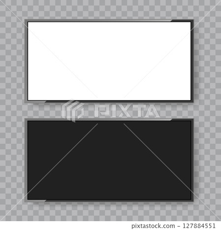 Realistic Television Set Blank White Black Screen .Vector 127884551