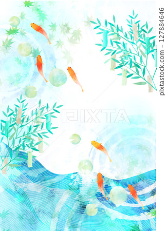 七夕，紙條，夏天，楓葉，背景 127884646