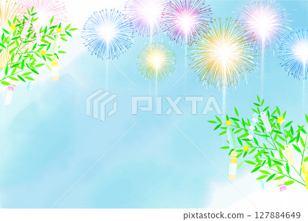 七夕夏季條背景 127884649