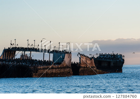 Shipwreck near the Californian coast Shipwreck near the Californian coast 127884760