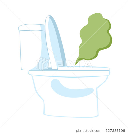 Toilet Bowl With Green Stinky Smell Vector Illustration Toilet Bowl With Green Stinky Smell Vector Illustration 127885106