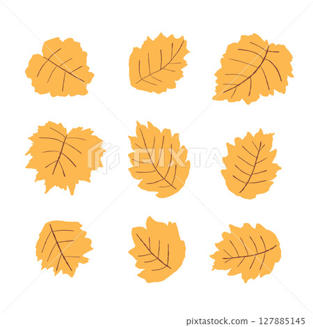 Cartoon Vector Illustration Collection Of Yellow Leaves Autumn Concept Cartoon Vector Illustration Collection Of Yellow Leaves Autumn Concept 127885145