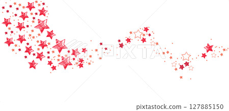 Beautiful Red Wave Of Christmas Stars Cartoon Illustration Beautiful Red Wave Of Christmas Stars Cartoon Illustration 127885150