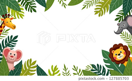 Animal illustration forming a frame 127885703