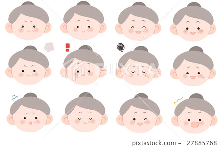 奶奶的面部表情設定 127885768