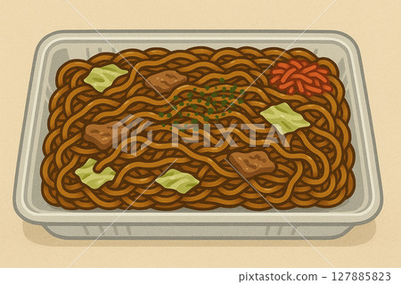 Fried noodles in a pack 127885823
