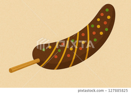 可愛的日式甜點插圖 127885825