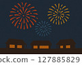 五彩繽紛的煙火背景素材 127885829