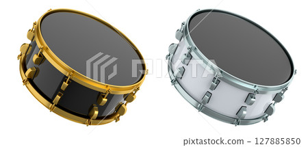 Set of drums on white background. 3d render concept of musical instrument 127885850