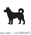 黑色的狗狗剪影 127885947