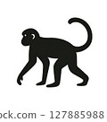 黑猴子剪影 127885988
