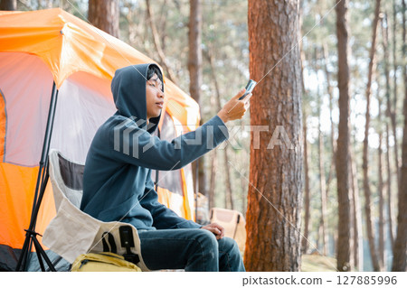 Future remote work combines technology nature smart phone enable e-learning productivity while traveling blending comfort modern devices serenity computer equipment business connection natural world 127885996