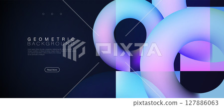 Abstract geometric circle modern background. Business banners, flyers, and presentations 127886063