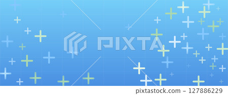 Blue abstract plus pattern for background with hospital, medical and health symbols. Vector sign for education or math-themed template. Light seamless backdrop. Blue abstract plus pattern for background with hospital, medical and health symbols. Vector sign for education or math-themed template. Light seamless backdrop. 127886229