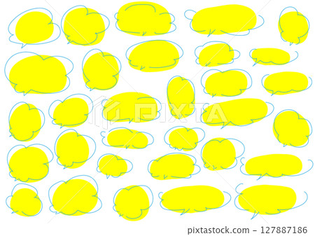 Fluffy cute speech bubble set 127887186
