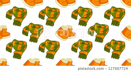 Seamless Scarf Boots Pattern 127887724