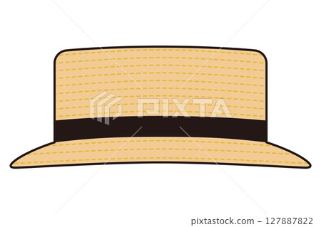 Illustration of a boater hat 2 127887822