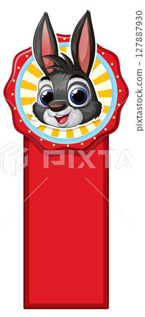 Cheerful Bunny Bookmark Design 127887930