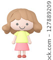 一個女孩站著大笑的 3D 插圖 127889209