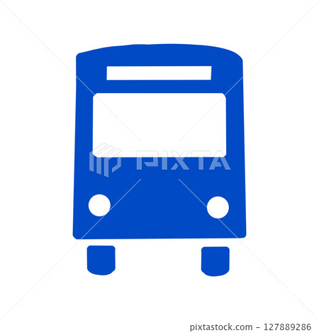 Bus Pictogram Icon / Bus Icon Symbol - Blue 127889286