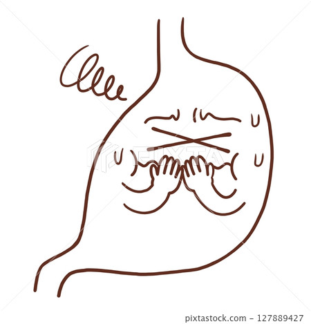 胃不舒服（畫線） 127889427