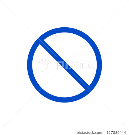 Prohibition Symbol Icon - Blue 127889444