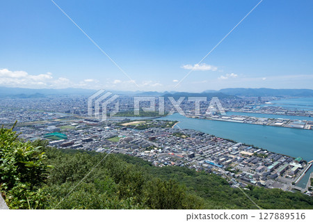 Takamatsu Port as seen from the observation deck of Yashima, Kagawa Prefecture Takamatsu Port as seen from the observation deck of Yashima, Kagawa Prefecture 127889516